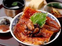 Unagi Charcoal-grilled Hitsumabushi Minokin Kanda Main Branch_Unadon with Liver Jou - a luxurious bowl of food that lets customers eat both soft eel meat and rich liver