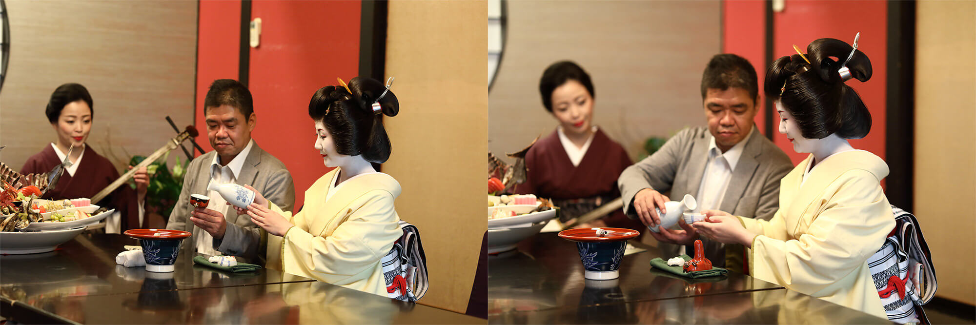 [Kenpai (pouring sake)] and [Henpai (pouring back sake)] image