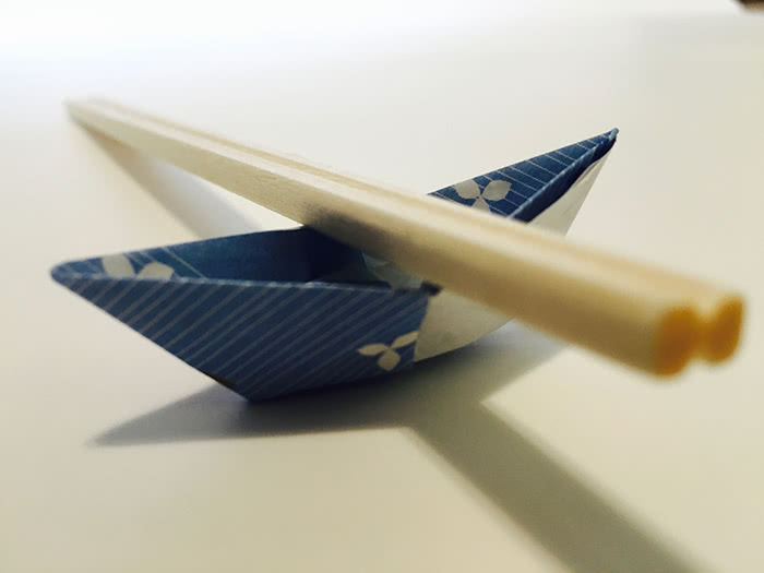 Origami Chopstick Holder Boat Instructions in 13 Easy Steps
