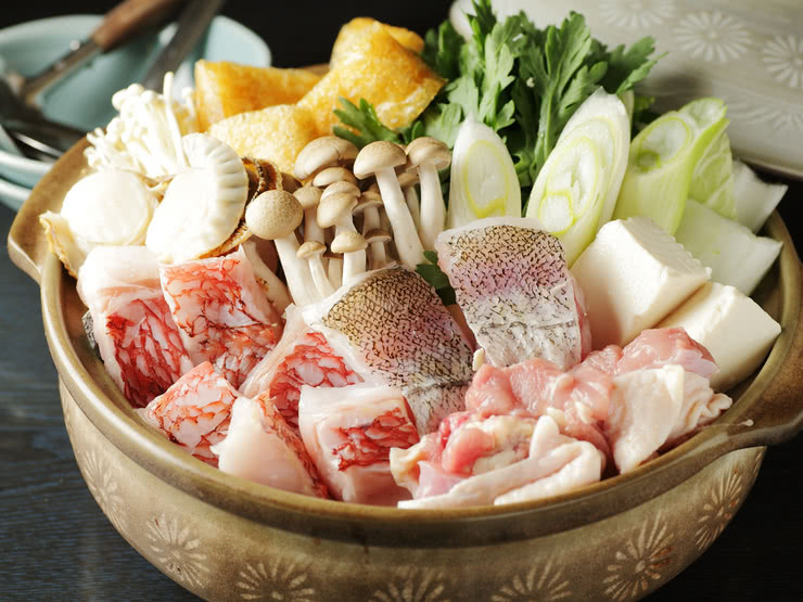 Shabu Shabu with 2 Types of Dipping Sauces and Egg-Drop Zosui