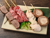 Kyo no Yakinikudokoro Hiro Kyoto Tower Sando branch_[Chef's Choice of Five Assorted Skewers] showing our challenging spirit for a new business style.