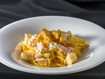 37 PASTA_[Linguine with a Rich Sea Urchin Sauce and Luxurious Blessings from the Sea] Available only for a limited period! Enjoy with salmon-roe with an exquisite popping texture.