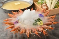 Private Room Izakaya -shikinouta- Kyoto Ekimae Branch_Whiskered Velvet Shrimp Shabu-shabu with rich broth -Shrimp miso and Saikyo miso- (for 1 person) *Orders for 2 people or more