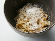 DODICI_Tagliatelle with Veal Ris de Veau and Porcini mushrooms - seasonal pasta