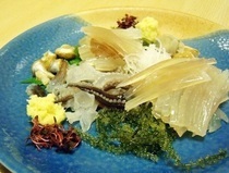 Futagoyama Shoji_Bite into the fresh "live squid sashimi" and feel its sweet flavors expand in your mouth