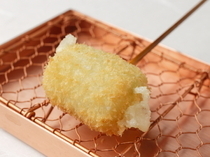 Kushi Agemono Shun's Ginza_Mochi, Cheese, and Celery-Special-ordered mochi