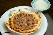 Hakodate Kaisenryori Kaikobo_
  Salted
  Fish Innards Grilled on a Shell (served with grated daikon radish)