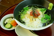 Hakodate Kaisenryori Kaikobo_
  Ochazuke
  (Japanese tea over rice) with Pickled Plum, Salmon, or Cod Roe