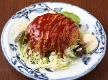 Ebiju_With cheese oozing out from the inside, "Cheese filled menchi-katsu (breaded cutlet)" 