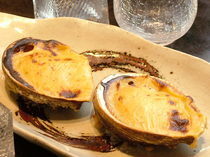 Nanohana_Grilled Abalones (from Seto Inland Sea) with Sea Urchin Sauce