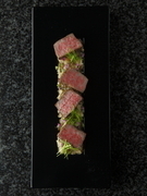 Mutsukari_Fall for the melt-in-your-mouth flavor of our "Charcoal-Grilled Ishigaki Beef Garnished with Grated Vegetables"