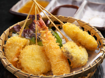 Charcoal & Dining Sharaku Himi-ten_Seasonal Kushiage (fried skewers)