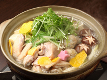 Char-Grill Yakitori  Mamecho Tsurumai branch_Our "Chicken Chanko Nabe (hearty stew)" warm your body and soul. Serving for one (pictured is a serving for two or three)