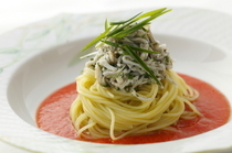 Ristorante Hamazaki_Chilled Whitebait Capellini with Kochi Sweet Tomato Sauce