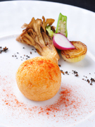 Aile d'Ange Nagoya_Crispy on the outside, soft and creamy inside. "Beignet de foie gras"