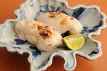 Ginza Asami_Roe of sea bream shioyaki (grilled with salt), a seasonal flavor sensation