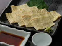Kanda Matsuya_Tofu skin and wasabi. Sent directly from where it is made.