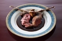 Restaurant Tani_Roast squab in salmis sauce. Stock from the squab gives it an exceptional savory flavor.