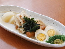 Mond Nihonbashi_Our flying fish dashi stock gives our Matsue Oden (various ingredients stewed in dashi stock) its kick.