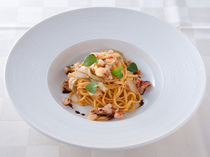 Mondo_Saimaki Ebi (shrimp) and Artichoke Tagliolini - with thick, rich hand-pulled pasta
