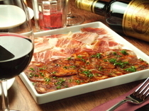 LOBOS Ginza_Our black Iberian dry-cured ham and dry salami platter is directly delivered from Spain.