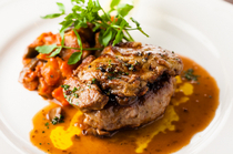 Morceau_Homemade Hamburg steak + sauteed foie gras - You can taste the flavors of the spices