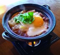 Sengokuhara Yuzen_Domestic Beef Sukiyaki-Style - With hot spring egg on Top -