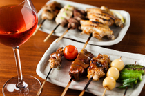 Yakitori Abe_Chef's special course (appetizer platter + 7 skewers + chicken soup)