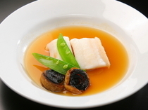 Ristorante RinascereDojima_A brilliant idea in "Rolled sole flat fish in smoked soup pocher"