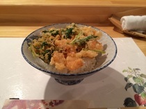Tempura Ryori Sakura_[Small Kakiage Tendon (mixed vegetable and seafood tempura on rice)]