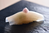 Sushidokoro Kihara_[Pacific Flying Squid] Served with karami daikon (hot white radish) as a condiment, that is [Kihara] style. 