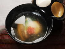 Japanese Restaurant Kyokabutoya_Offering four kinds of ingredients each month: "Clear Broth Soup"