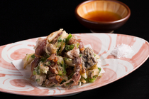 Ajiraku Yumeri_[Firefly squid and wild vegetable tempura] a menu item limited to the spring