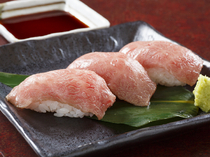 Gyu-sho Ogata_Savoriness of the fat incorporates into the rice, an exquisite [Seared Maezawa beef Nigiri (3 pieces)]  