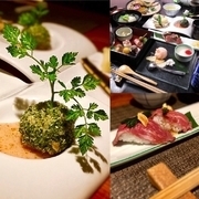 Kyoto Gion Kawamuraryorihei_[Tofu-pulp croquette in moss ball style and roasted Angus beef sushi] Limited to lunch time, this is available for solo diners as well. Great value for money.