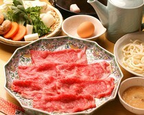 Watahan_Sanda Beef Varied Assortment Sukiyaki 8,580 JPY (tax included) Course - thoroughly enjoy the meat flavors