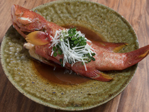 Pengin Shokudo_[Fin of Blacktip Grouper, Steamed with Japanese Pepper] with an addictive spicy taste.