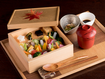 Yufuin Sansyorou_[Awasebako (Umi, Yama)] - This is like a jewelry box of vegetables. Only available at lunch. 
