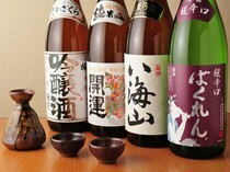 Shabuzen Kagurazaka Branch_Monthly Junmai Sake (pure rice alcohol) and Junmai Ginjo Sake (40% or more of the grain is polished) - enjoy with shabu-shabu and sukiyaki