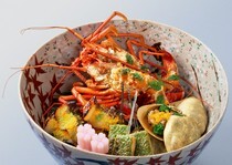 Kioicho Fukudaya_Seasonal Morikomi (assorted dish) - Served in a large bowl or plate with a curious, lovely arrangement.