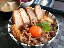 Zerodo Jukusei Steak_Shinsei Katsudon of 0°C Aged Steak - It is a popular, hearty dish where you can enjoy carefully selected beef and pork at one time.