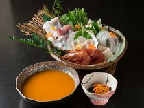 Kai to Sumibi to Nihonshu Tawawa_Special Sea Urchin Shabu Hot Pot - The richness and flavor are irresistible!