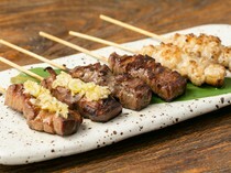 Motsusui Nara-Sanjo Branch_Beef Skewers - Seared Hoso skewers are a specialty