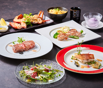 Teppan French aboz_16,500 JPY Plan - Enjoy the luxurious tastes of Agu Pork and Yamashiro Beef Sirloin Steak along with seasonal ingredients.