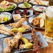 Torisakana Umeda Branch_All-you-can-eat course with 65 items - You can eat yakitori and sushi as much as you want!