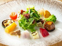WineBar Pluribus_Colorful Salad of Japanese Vegetables - A variety of fresh vegetables is gathered in one dish.