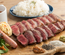 Nick_Kobe Beef Double Steak Lunch - You can taste both lean and marbled Kobe beef at once.
