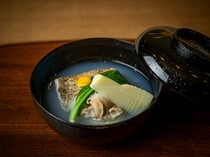 Kappou Toumyou_Seasonal Bowl (White tilefish, Kyoto Bamboo Shoots, and Japanese hard clams) - Feel the taste of spring's essence.