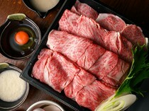 Taishu Sukiyaki Hokuto_Sukiyaki (premium), Black Wagyu Beef Extra Finely Sliced Loin - The finest menu item at Taishu Sukiyaki Hokuto.