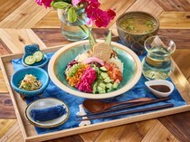 neo earth cafe - Roots - Ishigakijima_Fermenting Buddha Bowl & Organic Miso Soup Set with natural herb tea - A cute and photogenic bowl of island vegetables